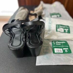 Black Women's Wedge Sandals - Strappy Comfort Heel interchangeable tops